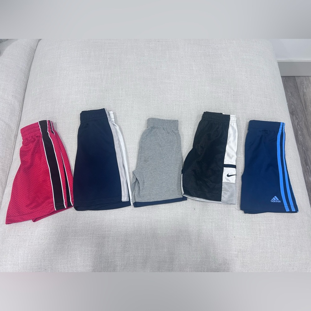 Nike Adidas boys size 4 bundle of shorts lot of 5 pairs